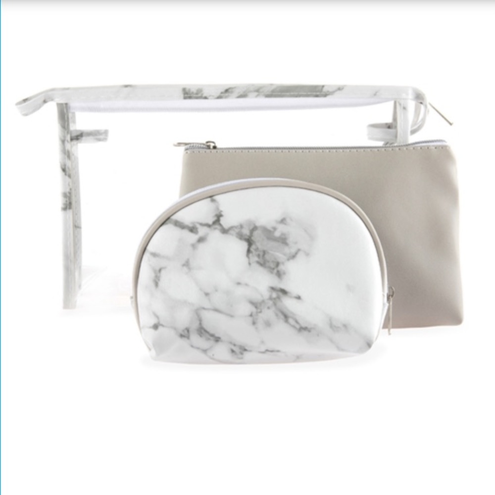 White Marble Cosmetic Bags